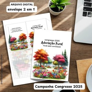 KIT DIGITAL ENVELOPE 2 EM 1 - CONVITE CONGRESSO 2025 ADORAÇÃO PURA