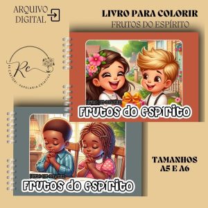 KIT DIGITAL LIVRO PARA COLORIR ( A5 E A6 ) - FRUTOS DO ESPÍRITO