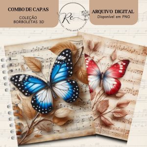 COMBO DIGITAL DE CAPAS BORBOLETAS 3D