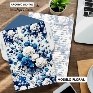 ARQUIVO DIGITAL ENVELOPE PADRÃO CORREIO  - MODELO FLORAL