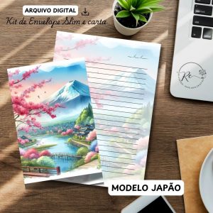 ARQUIVO DIGITAL ENVELOPE SLIM + CARTA A4  - MODELO JAPÃO