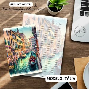 ARQUIVO DIGITAL ENVELOPE SLIM + CARTA A4  - MODELO ITÁLIA
