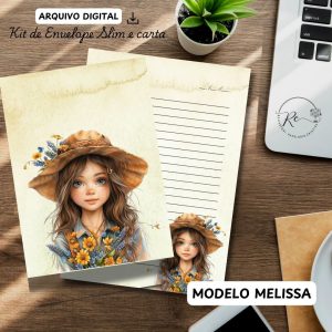 ARQUIVO DIGITAL ENVELOPE SLIM + CARTA A4  - MODELO MELISSA