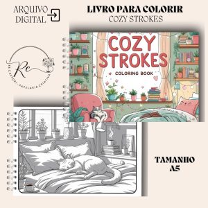 KIT DIGITAL LIVRO PARA COLORIR ( A5 ) - COZY STROKES