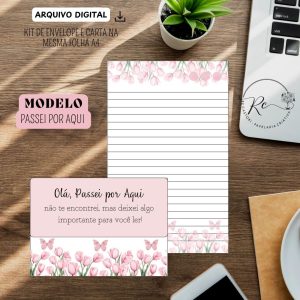 KIT DE ENVELOPES + CARTAS - ESTIVE POR AQUI 