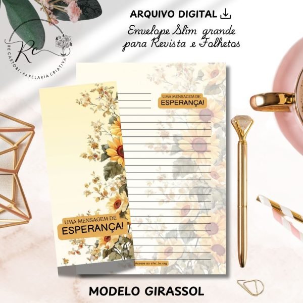 ARQUIVO DIGITAL ENVELOPE SLIM GRANDE (PARA FOLHETOS E REVISTAS) Uma mensagem de Esperança! - Imagem 1