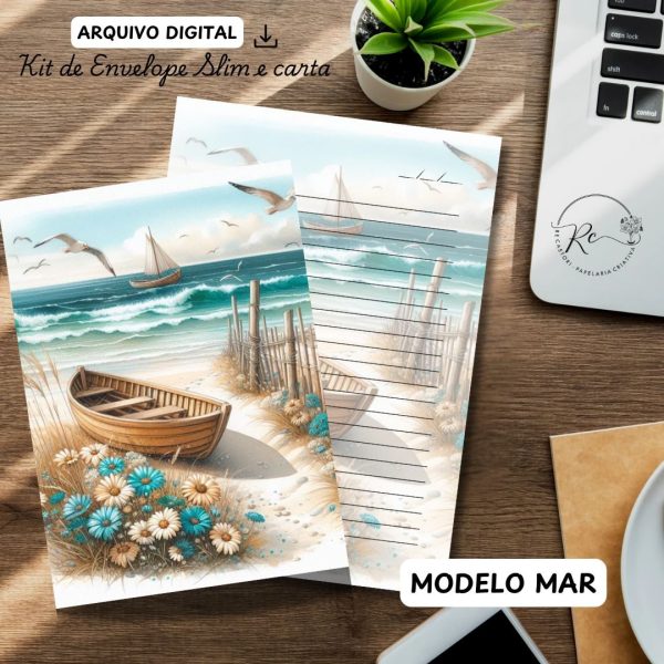 ARQUIVO DIGITAL ENVELOPE SLIM + CARTA A4  - Modelo MAR - Imagem 1