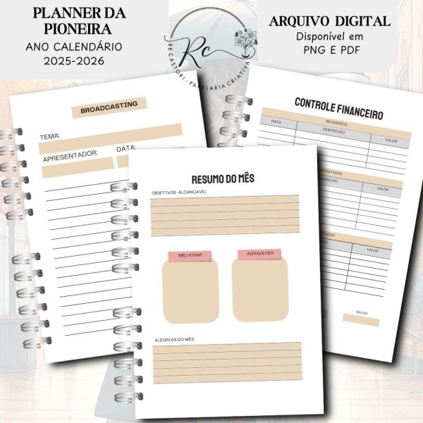 KIT DIGITAL PLANNER DA PIONEIRA (ANO CALENDÁRIO SETEMBRO DE 2025 Á AGOSTO DE 2026) modelo feminino - Imagem 10