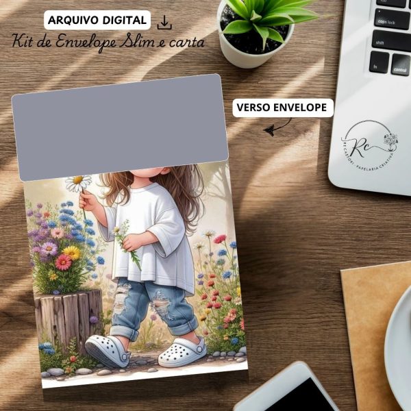 ARQUIVO DIGITAL ENVELOPE SLIM + CARTA A4  - MODELO ALICE - Imagem 2