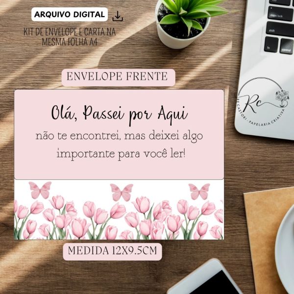 KIT DE ENVELOPES + CARTAS - ESTIVE POR AQUI  - Imagem 2