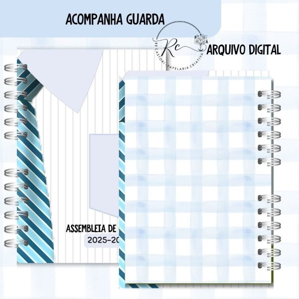KIT DIGITAL CADERNO + MIOLO ASSEMBLEIA DE CIRCUITO 2025-2026 - GRAVATA AZUL - COM TEMAS - Imagem 2