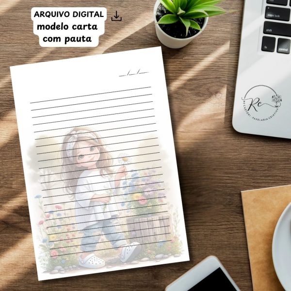 ARQUIVO DIGITAL ENVELOPE SLIM + CARTA A4  - MODELO ALICE - Imagem 3