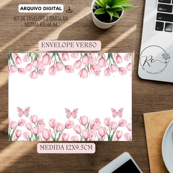 KIT DE ENVELOPES + CARTAS - ESTIVE POR AQUI  - Imagem 3