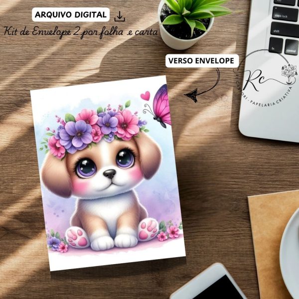 ARQUIVO DIGITAL ENVELOPE2 POR FOLHA + CARTA A4 - MODELO DOGS FOFOS - Imagem 3