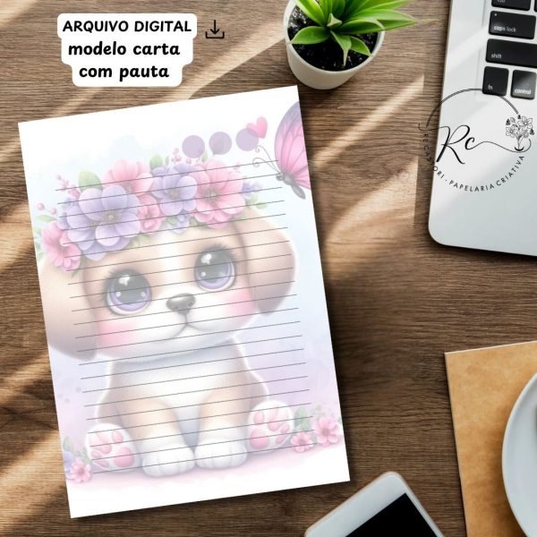 ARQUIVO DIGITAL ENVELOPE2 POR FOLHA + CARTA A4 - MODELO DOGS FOFOS - Imagem 4