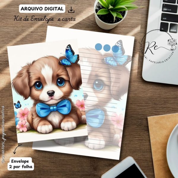 ARQUIVO DIGITAL ENVELOPE2 POR FOLHA + CARTA A4 - MODELO DOGS FOFOS - Imagem 5