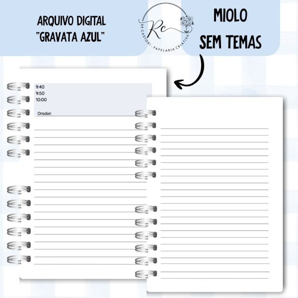 KIT DIGITAL CADERNO + MIOLO ASSEMBLEIA DE CIRCUITO 2025-2026 - GRAVATA AZUL - SEM TEMAS - Imagem 5