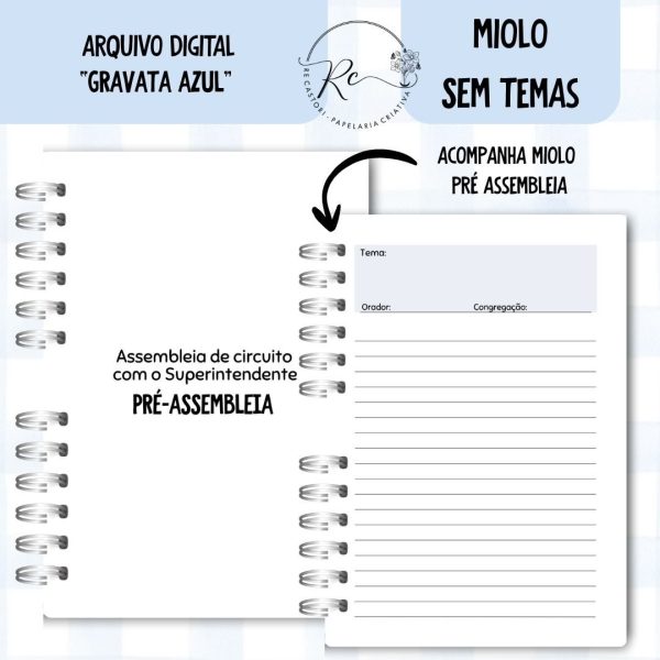 KIT DIGITAL CADERNO + MIOLO ASSEMBLEIA DE CIRCUITO 2025-2026 - GRAVATA AZUL - SEM TEMAS - Imagem 6