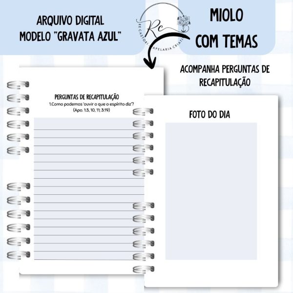 KIT DIGITAL CADERNO + MIOLO ASSEMBLEIA DE CIRCUITO 2025-2026 - GRAVATA AZUL - COM TEMAS - Imagem 7