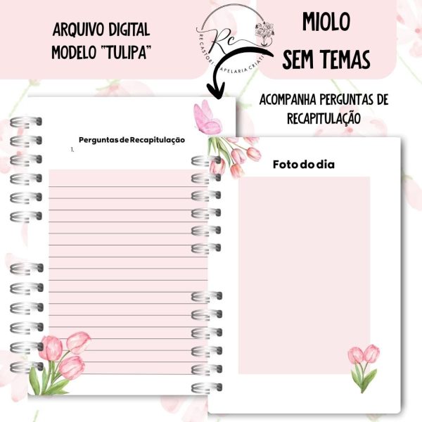 KIT DIGITAL CADERNO + MIOLO ASSEMBLEIA DE CIRCUITO 2025-2026 - FLORAL ROSA - SEM TEMA - Imagem 7