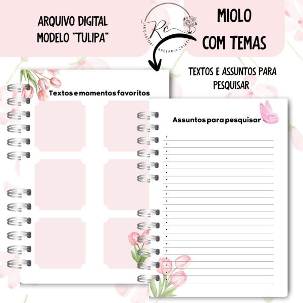 KIT DIGITAL CADERNO + MIOLO ASSEMBLEIA DE CIRCUITO 2025-2026 - FLORAL ROSA - COM TEMA - Imagem 8