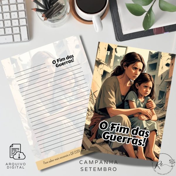 KIT DIGITAL ENVELOPE SLIM + CARTA A4  - FIM DAS GUERRAS - CAMPANHA SETEMBRO 2025 - Imagem 1