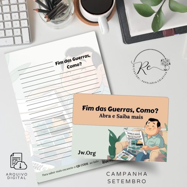 Kit Digital Envelope e Carta Padrão correio -para a campanha Setembro de 2025 - Fim das Guerras - Como? - Imagem 1