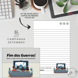 KIT DIGITAL DE ENVELOPES + CARTAS - FIM DAS GUERRAS -  CAMPANHA SETEMBRO 2025