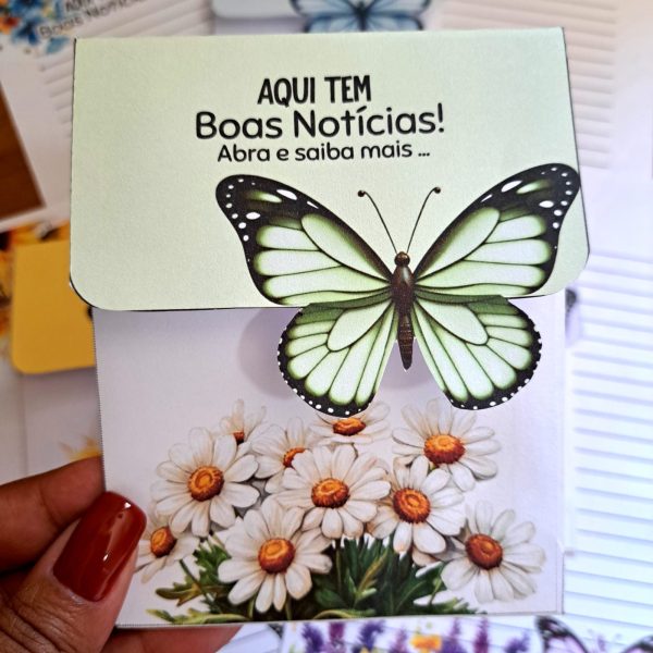 KIT DIGITAL DE ENVELOPE FLORAL COM BORBOLETA VAZADA - AQUI TEM BOAS NOTÍCIAS - Imagem 14