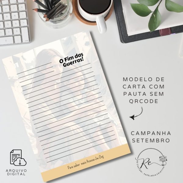 KIT DIGITAL ENVELOPE SLIM + CARTA A4  - FIM DAS GUERRAS - CAMPANHA SETEMBRO 2025 - Imagem 4