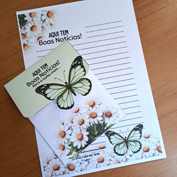 KIT DIGITAL DE ENVELOPE FLORAL COM BORBOLETA VAZADA - AQUI TEM BOAS NOTÍCIAS - Imagem 5