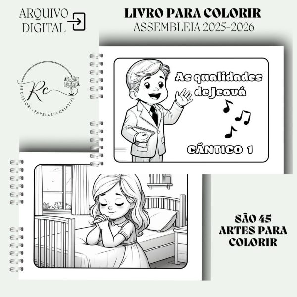 KIT DIGITAL LIVRO PARA COLORIR -  ASSEMBLEIA 2025-2026 INFANTIL ( MASCULINO E FEMININO) - Imagem 6