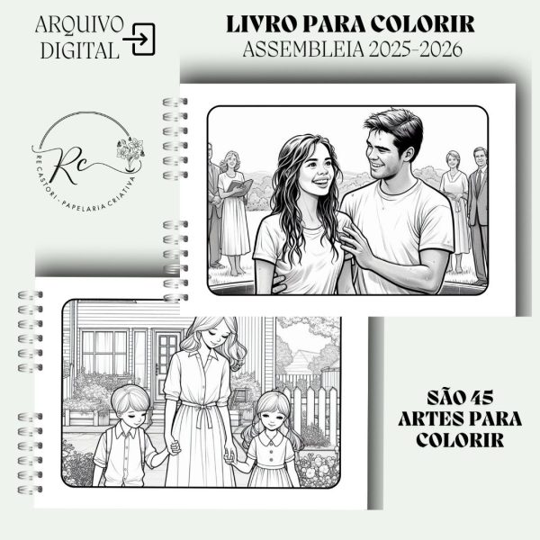 KIT DIGITAL LIVRO PARA COLORIR -  ASSEMBLEIA 2025-2026 INFANTIL ( MASCULINO E FEMININO) - Imagem 7