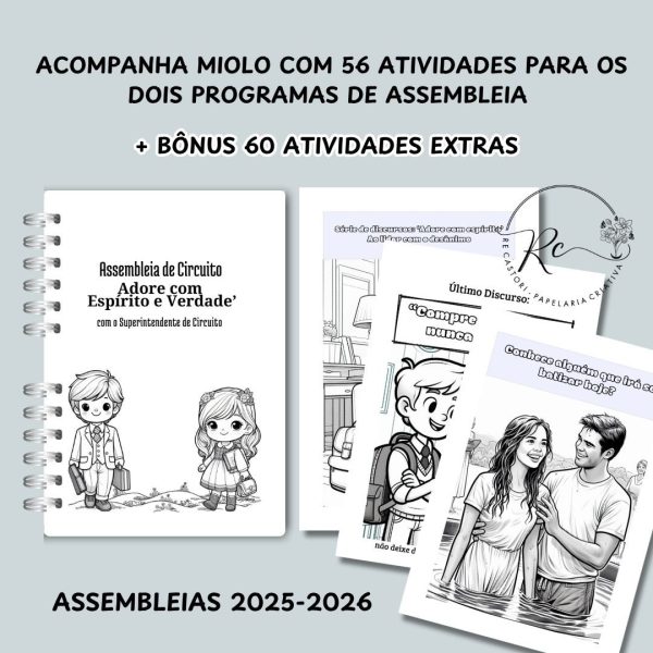 KIT DIGITAL CADERNO COM ATIVIDADES PARA A ASSEMBLEIA 2025-2026 INFANTIL ( MASCULINO E FEMININO) + Bônus com 60 atividades extras - Imagem 8