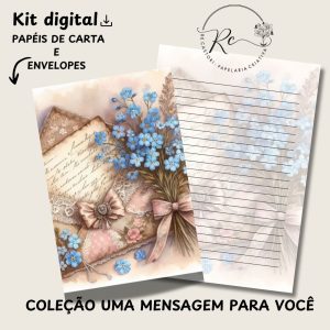 KIT DIGITAL ENVELOPE SLIM + CARTA A4 ( COLEÇÃO UMA MENSAGEM PARA VOCÊ)