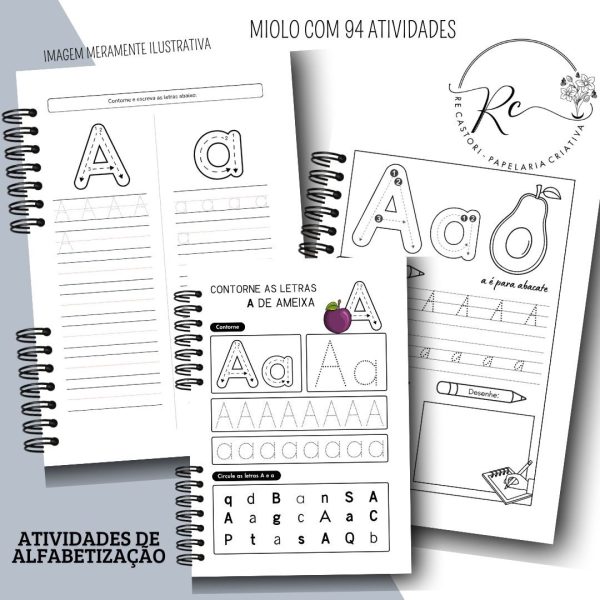Kit Digital Caderno com Atividades de Alfabetização Escolar - Feminino e Masculino - Imagem 2
