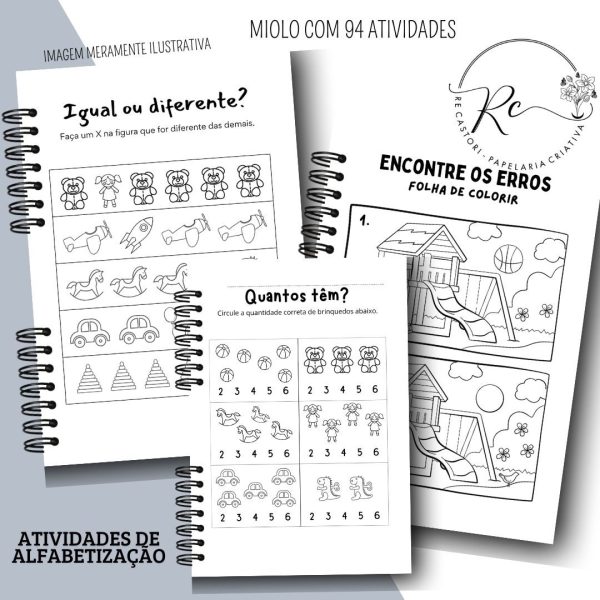 Kit Digital Caderno com Atividades de Alfabetização Escolar - Feminino e Masculino - Imagem 3