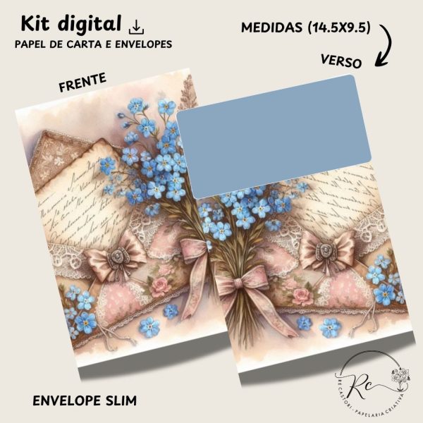 KIT DIGITAL ENVELOPE SLIM + CARTA A4 ( COLEÇÃO UMA MENSAGEM PARA VOCÊ) - Imagem 3