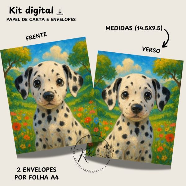 KIT DIGITAL ENVELOPE 2 POR FOLHA + CARTA A4 - COLEÇÃO ANIMAIS - Imagem 3