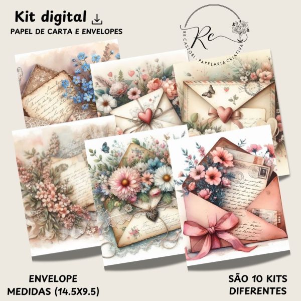 KIT DIGITAL ENVELOPE SLIM + CARTA A4 ( COLEÇÃO UMA MENSAGEM PARA VOCÊ) - Imagem 4