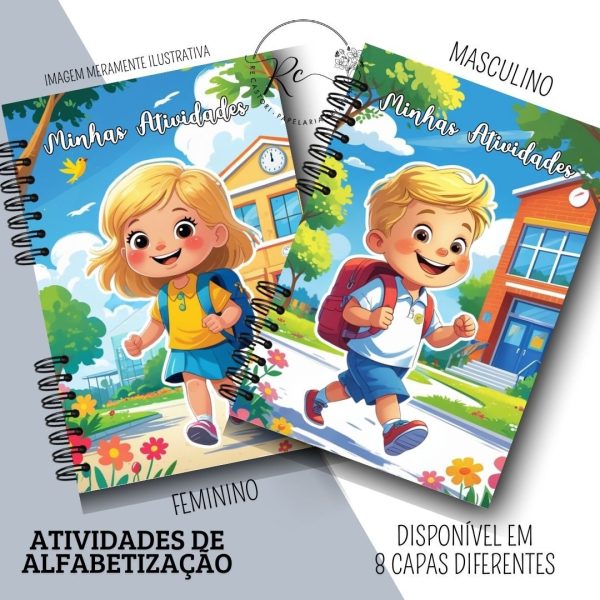 Kit Digital Caderno com Atividades de Alfabetização Escolar - Feminino e Masculino - Imagem 6