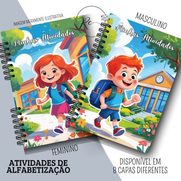 Kit Digital Caderno com Atividades de Alfabetização Escolar - Feminino e Masculino - Imagem 7