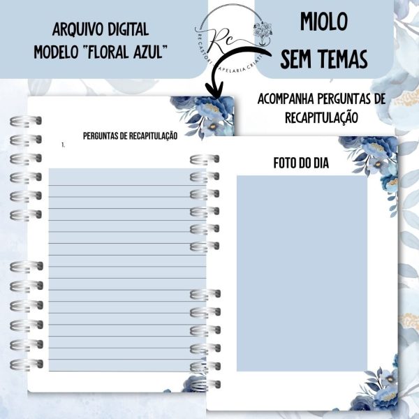 KIT DIGITAL CADERNO + MIOLO ASSEMBLEIA DE CIRCUITO 2025-2026 - FLORAL AZUL - SEM TEMA - Imagem 7