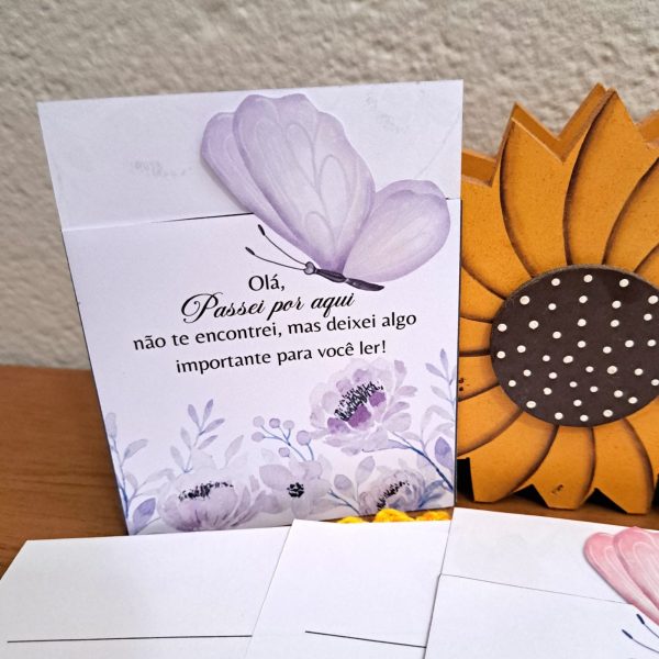 KIT DIGITAL ENVELOPE + CARTA A5 ( PASSEI POR AQUI ) COLEÇÃO BORBOLETAS - Imagem 2