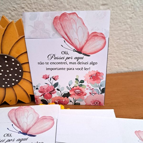 KIT DIGITAL ENVELOPE + CARTA A5 ( PASSEI POR AQUI ) COLEÇÃO BORBOLETAS - Imagem 3
