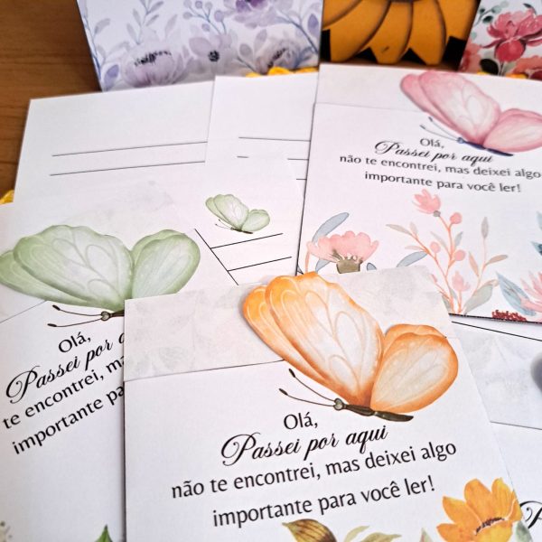 KIT DIGITAL ENVELOPE + CARTA A5 ( PASSEI POR AQUI ) COLEÇÃO BORBOLETAS - Imagem 5
