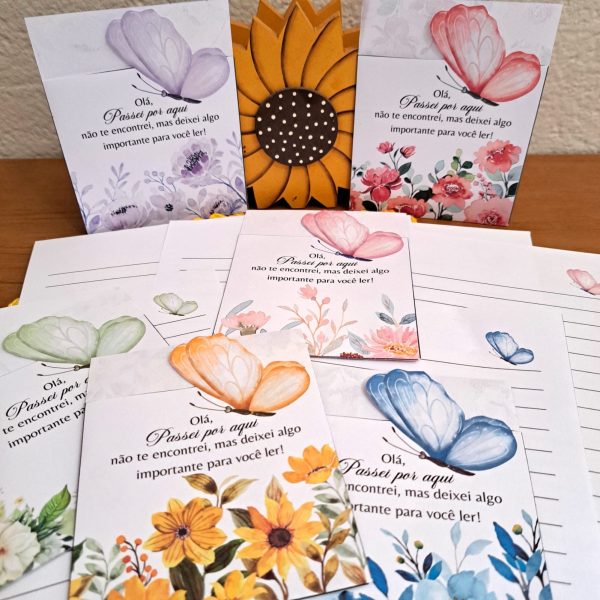 KIT DIGITAL ENVELOPE + CARTA A5 ( PASSEI POR AQUI ) COLEÇÃO BORBOLETAS - Imagem 6