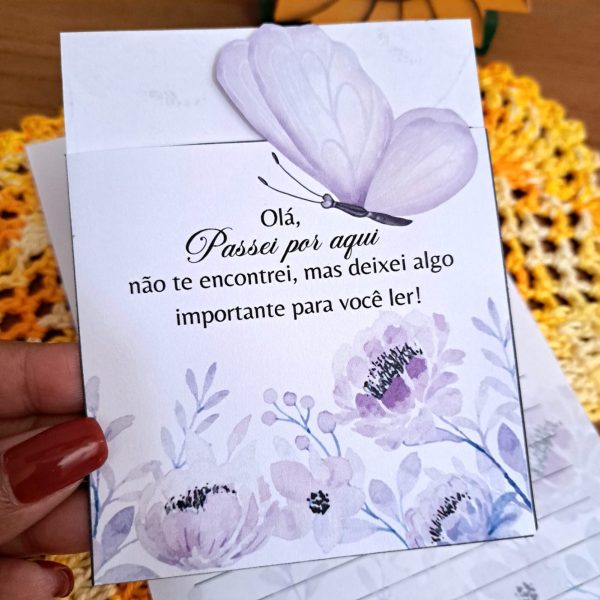 KIT DIGITAL ENVELOPE + CARTA A5 ( PASSEI POR AQUI ) COLEÇÃO BORBOLETAS - Imagem 8