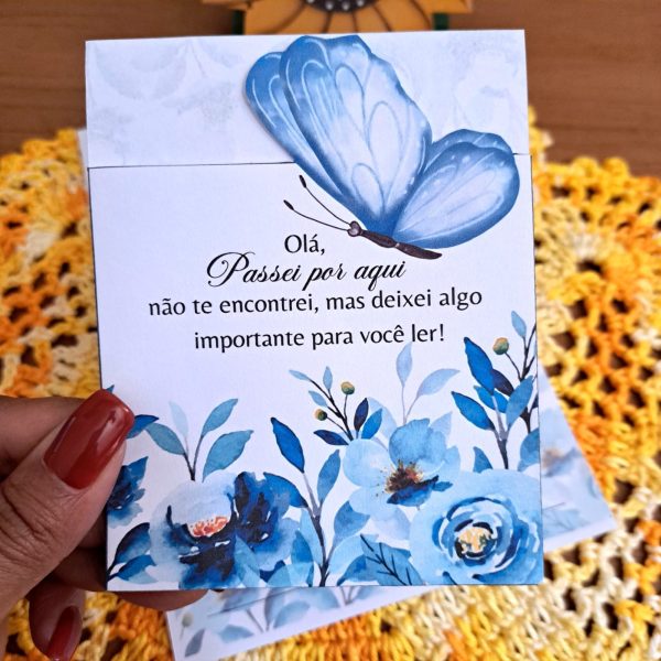 KIT DIGITAL ENVELOPE + CARTA A5 ( PASSEI POR AQUI ) COLEÇÃO BORBOLETAS - Imagem 12
