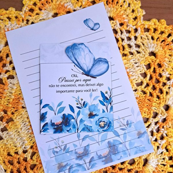 KIT DIGITAL ENVELOPE + CARTA A5 ( PASSEI POR AQUI ) COLEÇÃO BORBOLETAS - Imagem 13